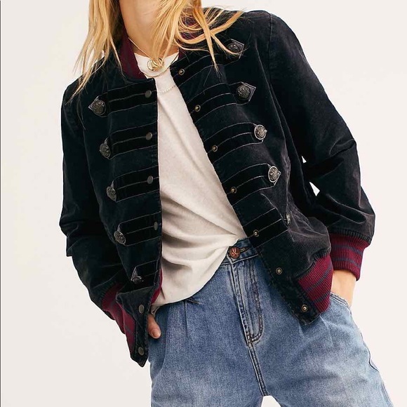 Free People Atlas Corduroy Military Bomber Jacket - Picture 4 of 12